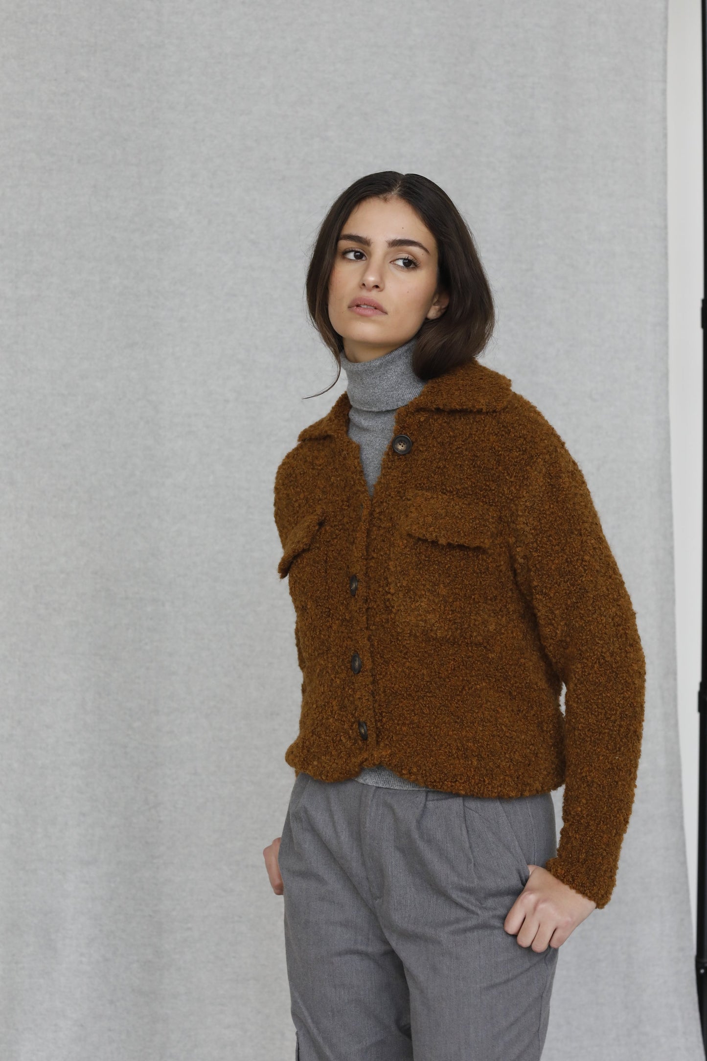Bomber Boucle in Lana