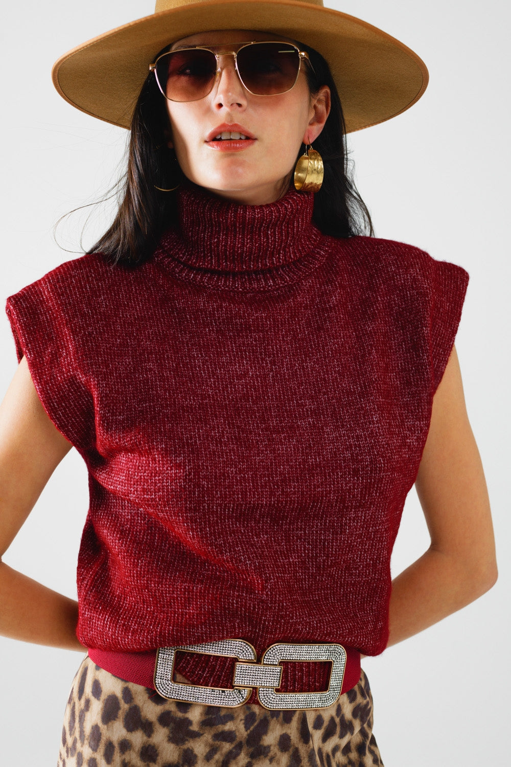 Cozy Turtleneck Sleeveless Sweater